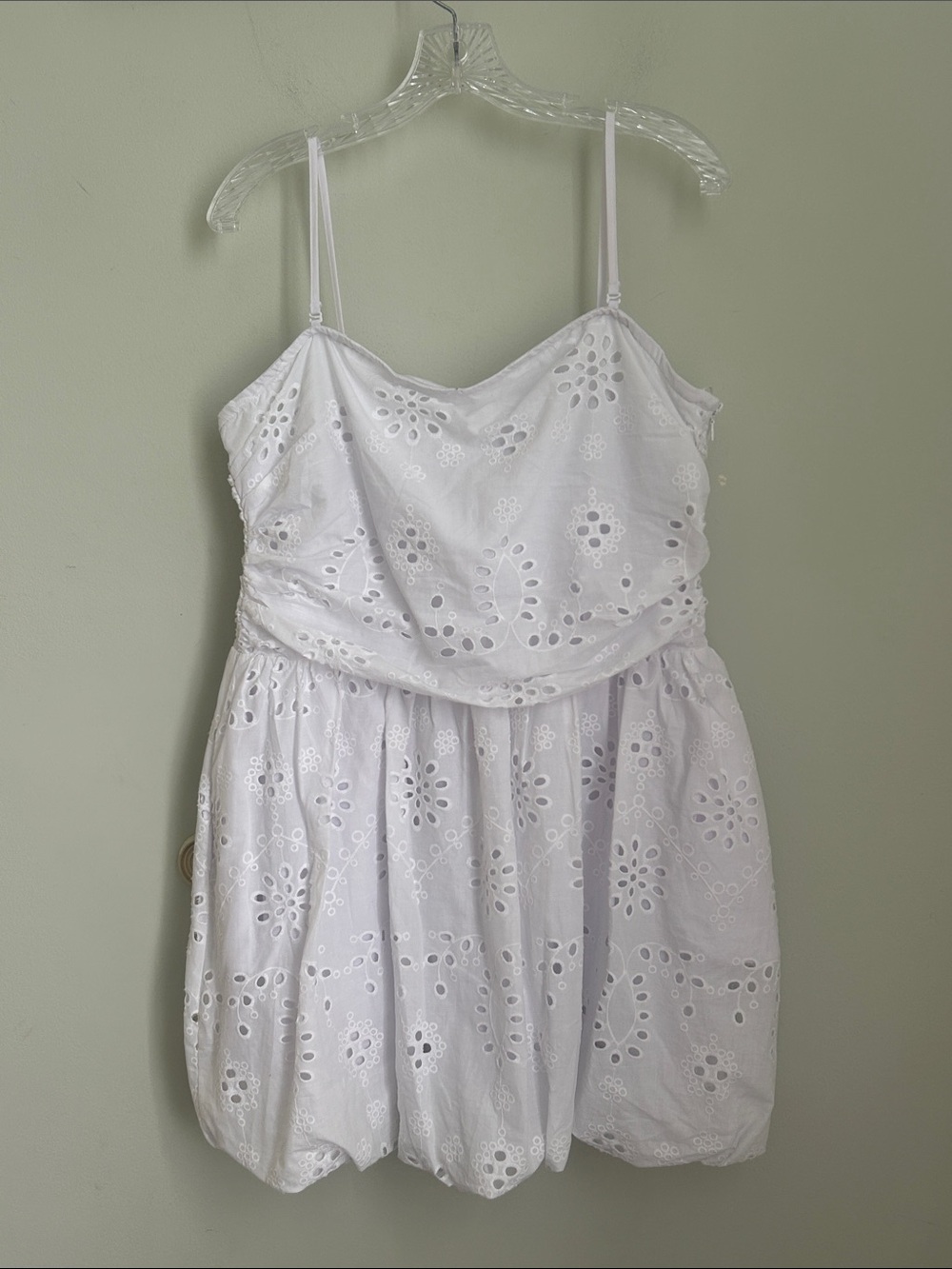 And now this White Eyelet Spaghetti-Strap Mini Dress